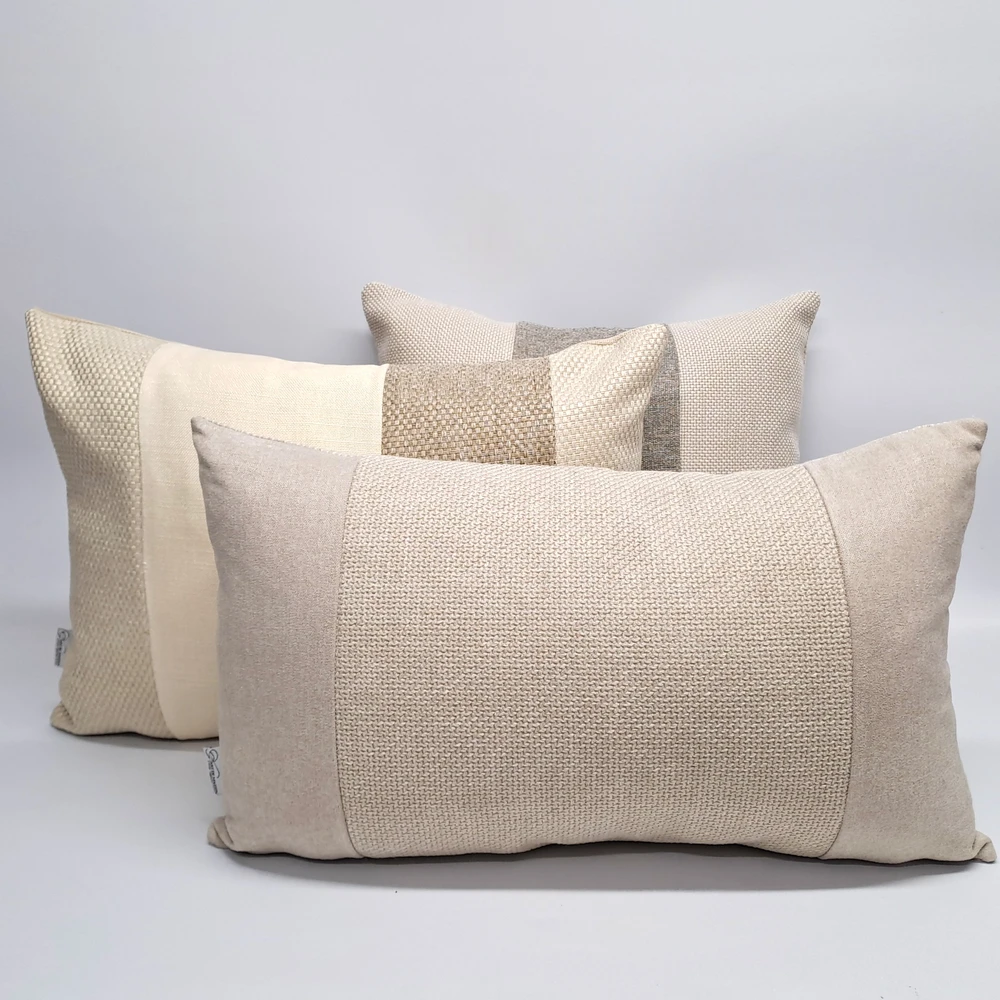 סט שלישיית כריות נוי דיקסי שמנת כריות קומבינציה