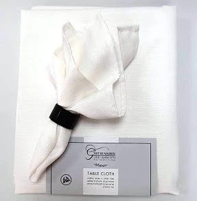 מפת שולחן נטורל צבע לבן מלבנית/מרובעת/עגולה