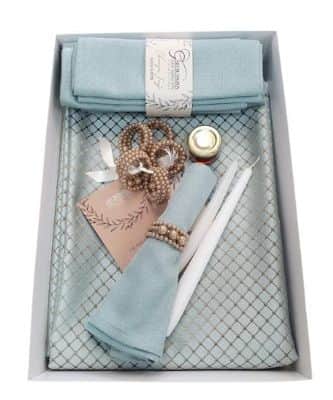 מארז מתנה קלאסיק טורקיז מפת מרובעת