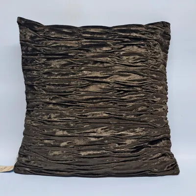 כרית נוי קטיפה פליסה חום 50*50