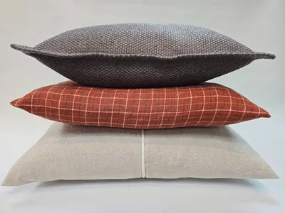 טריו משובץ אנגלי חמרה בשילוב אפור