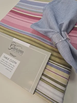 מפת שולחן ונוס פסים פסטל דקים