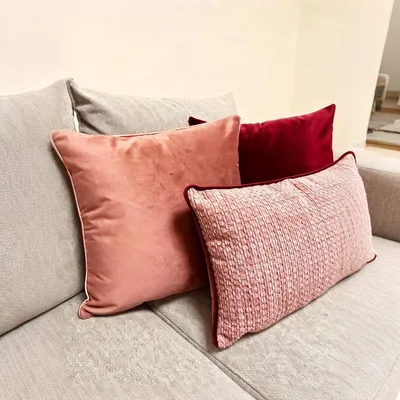 טריו לשם סט כריות קטיפה בגווני מרסלה ורוזה