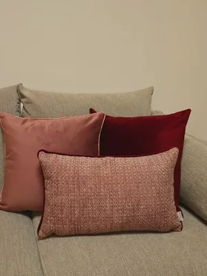 טריו לשם סט כריות קטיפה בגווני מרסלה ורוזה